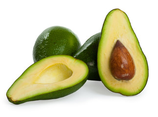 Avocados isolated on a white background