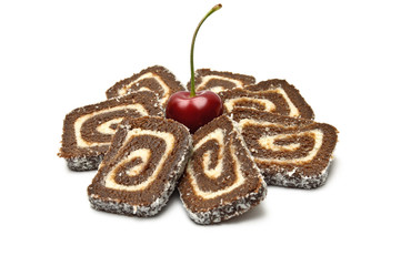 Coco roll with cherry