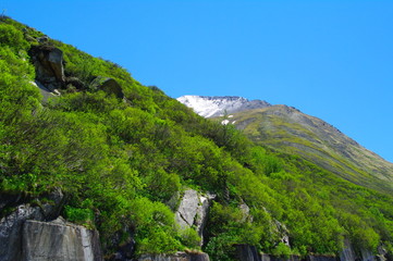 Fototapeta na wymiar Schnee auf Schweizer Bergen