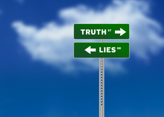 Truth and Lies Road Sign