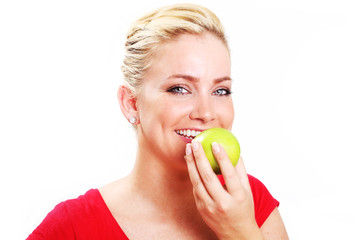 Beautiful Young Woman with an Apple