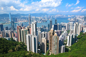 Hong Kong landmark view from the peak