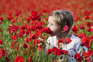girl on the poppy field