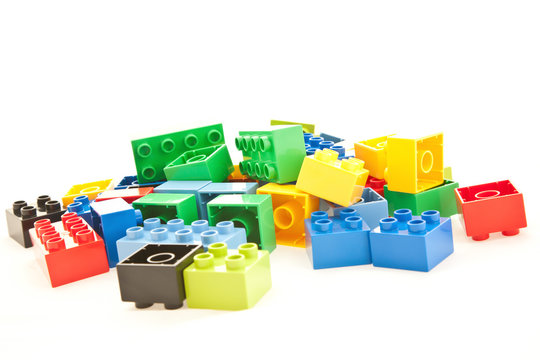 colored cube play blocks