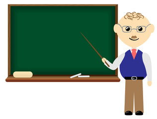 Teacher with blank board