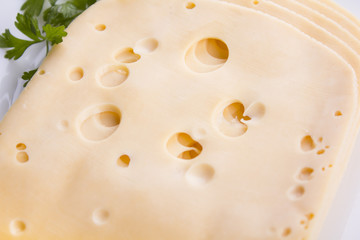 Plate with pieces cheese