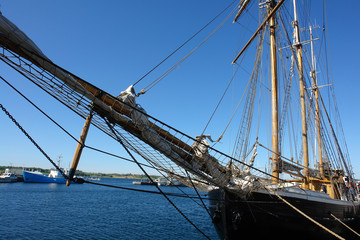 Old vintage wooden sail boat