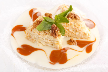 tasty pastry with caramel