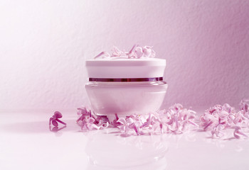 Cream and petals of flowers