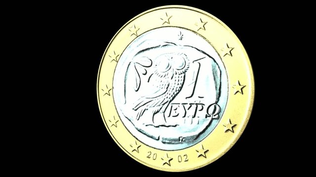 ein Euro dreht sich