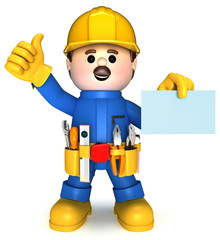 Fully equiped craftsman mascot