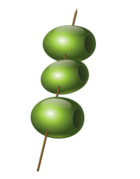 Olive infilzate su stecchino