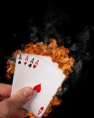 Burning Poker cards