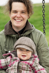 Young mother with her cute baby girl