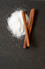 Sugar and cinnamon sticks