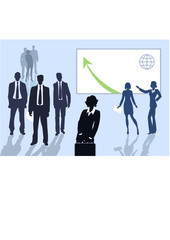 silhouettes of business people