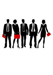 silhouettes of business people