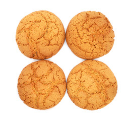 Oatmeal cookies isolated on white background