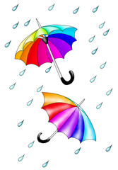 Colored umbrellas.