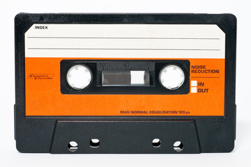 Cassette tape isolated on a white background - obrazy, fototapety, plakaty