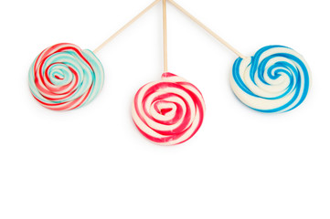 Colorful lollipop isolated on the white