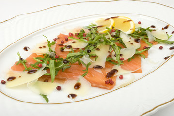 Slices of fish with cheese