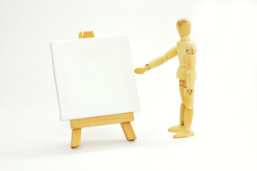 Leere Leinwand mir Figur