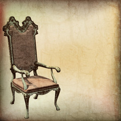 Vintage Chair Parchment Background