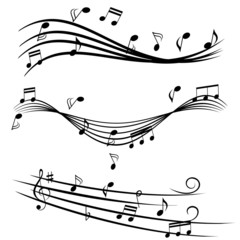 Music notes on stave