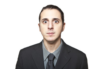 young cool businessman face expression