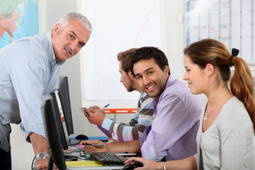 University students working at computers