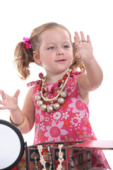 Girl putting on jewellery