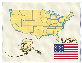 USA political division national emblem flag map