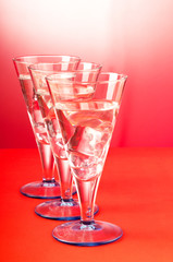 Water in the glass against gradient background