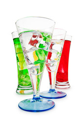 Colourful cocktail in glasses