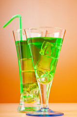 Colourful cocktail in glasses