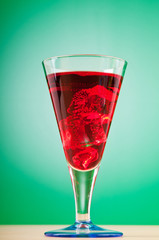 Colourful cocktail in glasses