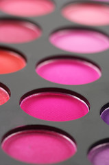 Eye shadows palette close-up