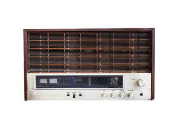 Old radio isolated on white