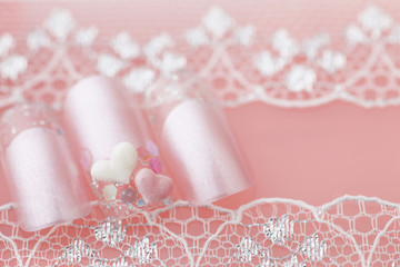 ハートネイルとレース