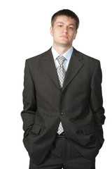 The young businessman in a suit