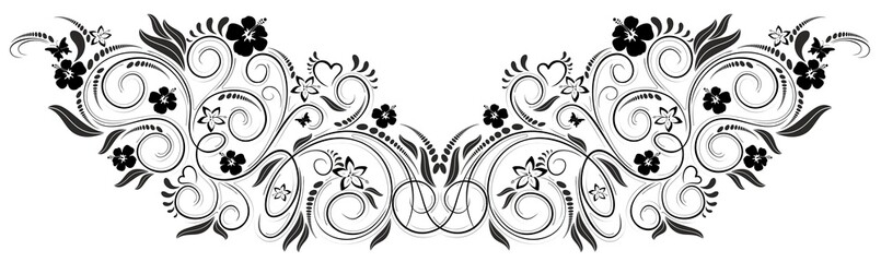 Tatuaggio Floreale-Floral Tattoo-Vector