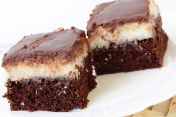 sweet cake chocolate and coco dessert food