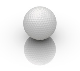 Golf Ball on white reflection