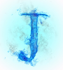 Letter J in blue ink design