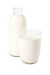 Bottle and glass of milk