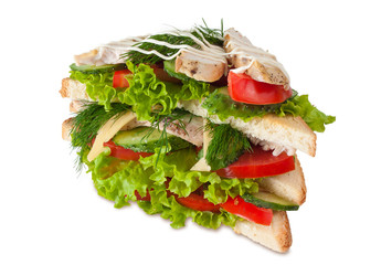 Sandwich isolated on white