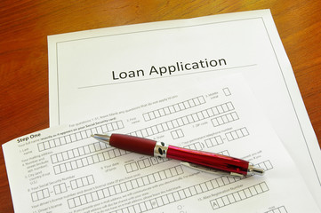 Blank loan application form
