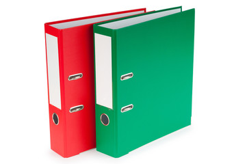 Office folders isolated on the white background