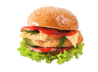 Burger isolated on white